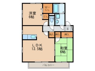 ﾘﾋﾞﾝｸﾞﾀｳﾝ小森野弐番館Ａ棟の物件間取画像